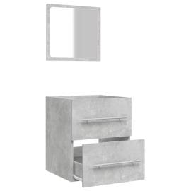 Dulap de baie cu oglindă, gri beton, 41x38,5x48 cm, 6 image