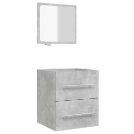 Dulap de baie cu oglindă, gri beton, 41x38,5x48 cm, 2 image
