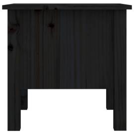 Masă laterală, negru, 40x40x39 cm, lemn masiv de pin, 8 image