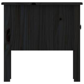 Masă laterală, negru, 50x50x49 cm, lemn masiv de pin, 8 image