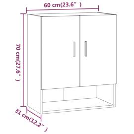 Dulap de perete, gri sonoma, 60x31x70 cm, lemn compozit, 9 image