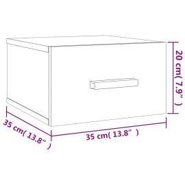 Noptiere de perete, 2 buc., stejar fumuriu, 35x35x20 cm, 10 image