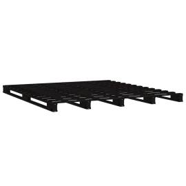 Cadru de pat king size 5ft, negru, 150x200 cm lemn masiv de pin, 4 image