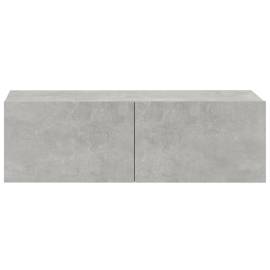 Dulapuri tv de perete, 4 buc., gri beton, 100x30x30 cm, 5 image