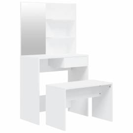 Set măsuță de toaletă, alb, 74,5x40x141 cm, 2 image