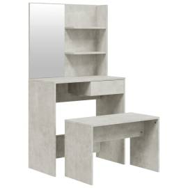 Set măsuță de toaletă, gri beton, 74,5x40x141 cm, 2 image