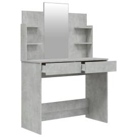 Set măsuță de toaletă, gri beton, 96x40x142 cm, 5 image
