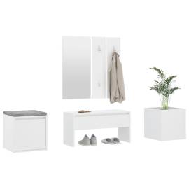 Set mobilier pentru hol, alb, lemn compozit, 4 image