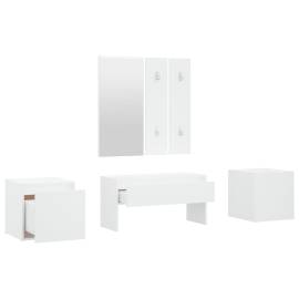 Set mobilier pentru hol, alb, lemn compozit, 5 image