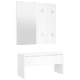 Set mobilier pentru hol, alb, lemn compozit, 6 image