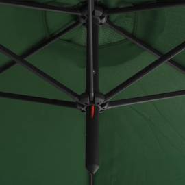 Umbrelă de soare dublă cu stâlp din oțel, verde, 600 cm, 3 image