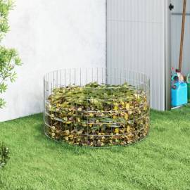 Compostor de grădină, Ø100x50 cm, oțel galvanizat