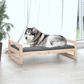 Pat pentru câini, 105,5x75,5x28 cm, lemn masiv de pin, 3 image