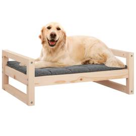 Pat pentru câini, 75,5x55,5x28 cm, lemn masiv de pin, 4 image