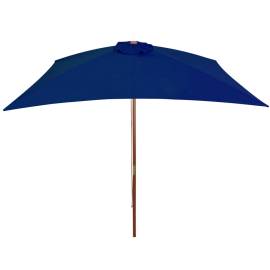 Umbrelă de soare, exterior, stâlp lemn, albastru, 200x300 cm, 4 image