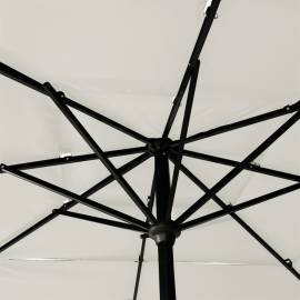 Umbrelă de soare 3 niveluri, stâlp aluminiu, nisipiu, 2,5x2,5 m, 2 image