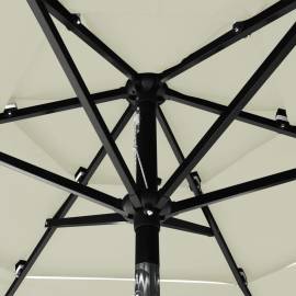 Umbrelă de soare 3 niveluri, stâlp de aluminiu, nisipiu, 2 m, 2 image