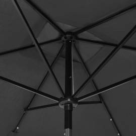 Umbrelă de soare cu led-uri și stâlp din oțel, antracit, 2x3 m, 2 image