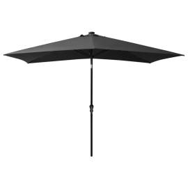 Umbrelă de soare cu led-uri și stâlp din oțel, antracit, 2x3 m, 5 image