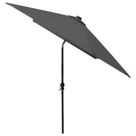 Umbrelă de soare cu led-uri și stâlp din oțel, antracit, 2x3 m, 7 image