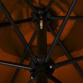Umbrelă de soare de exterior, stâlp metalic, cărămiziu, 300 cm, 2 image