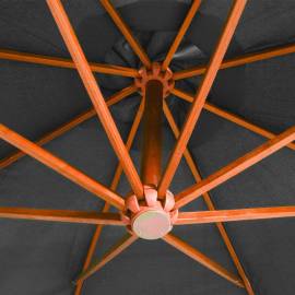 Umbrelă suspendată cu stâlp, antracit, 3,5x2,9 m, lemn brad, 2 image