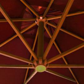Umbrelă suspendată cu stâlp, cărămiziu, 3x3 m, lemn masiv brad, 2 image