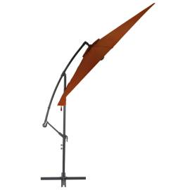 Umbrelă suspendată cu stâlp din aluminiu, cărămiziu, 300 cm, 3 image