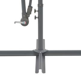 Umbrelă suspendată cu stâlp din aluminiu, cărămiziu, 300 cm, 5 image