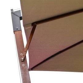 Umbrelă suspendată cu stâlp gri taupe 3x3 m lemn masiv de brad, 5 image