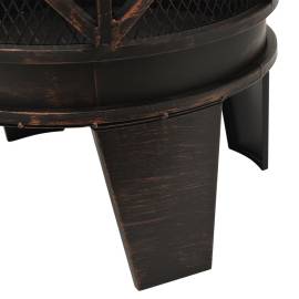 Vatră de foc rustică, cu vătrai, Φ42x54 cm, oțel, 8 image