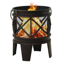 Vatră de foc rustică, cu vătrai, Φ42x54 cm, oțel, 3 image