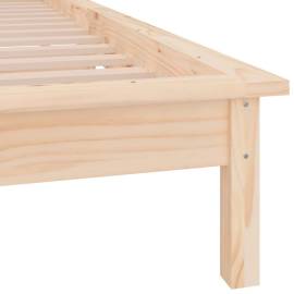 Cadru de pat mic single 2ft6 cu led, 75x190 cm, lemn masiv, 9 image