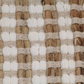 Set covoraș de baie lucrat manual, natural și alb, iută textil, 5 image