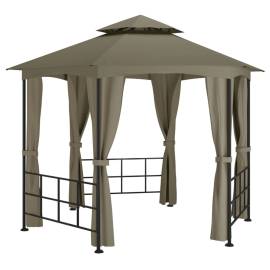 Pavilion cu pereți laterali, gri taupe, 3,1x2,7 m, 3 image