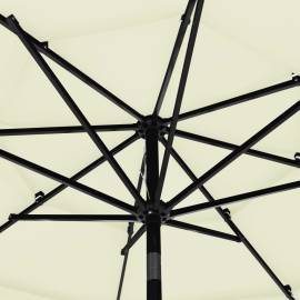 Umbrelă de soare 3 niveluri, stâlp de aluminiu, nisipiu, 3 m, 2 image