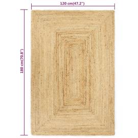 Covor manual, natural, 120 x 180 cm, iută, 5 image