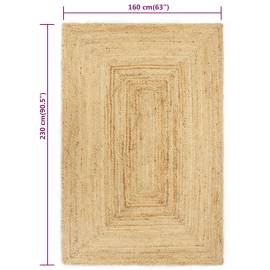 Covor manual, natural, 160 x 230 cm, iută, 5 image