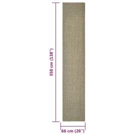Covor din sisal natural, gri taupe, 66x350 cm, 6 image