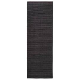 Covor din sisal natural, negru, 66x200 cm, 2 image