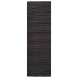 Covor din sisal natural, negru, 80x250 cm, 2 image