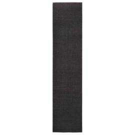 Covor din sisal natural, negru, 80x350 cm, 2 image