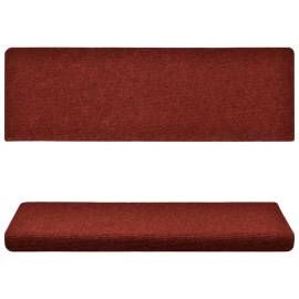 Covorașe scări, 5 buc., roșu bordeaux, 65x25 cm, cusătură punch, 4 image