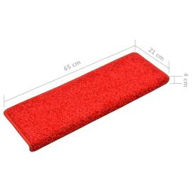 Covorașe de scară, 10 buc., roșu, 65x25 cm, 7 image