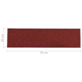 Covorașe de scări autoadezive, 15 buc., roșu, 76x20 cm, 7 image
