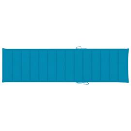 Pernă de șezlong, albastru, 200x50x3 cm, material textil, 3 image