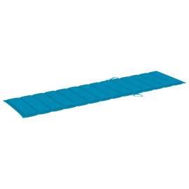Pernă de șezlong, albastru, 200x50x3 cm, material textil, 2 image