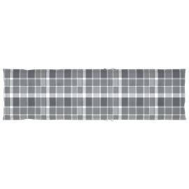Pernă de șezlong, gri carouri (75+105) x 50 x 4 cm, 6 image