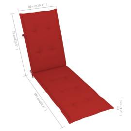 Pernă de șezlong, roșu, (75+105)x 50x3 cm, 8 image