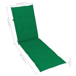 Pernă de șezlong, verde, (75+105)x 50x3 cm, 8 image
